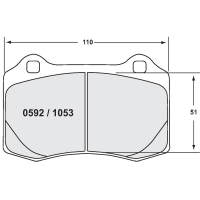 Performance Friction 1053 колодки тормозные, толщина 15 мм, состав Z-Rated, черный