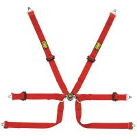OMP Tecnica 2 ремни безопасности, 6 точек, 2", алюминий, красный