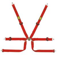 OMP Tecnica 2 ремни безопасности, 6 точек, 2" A02, алюминий, красный