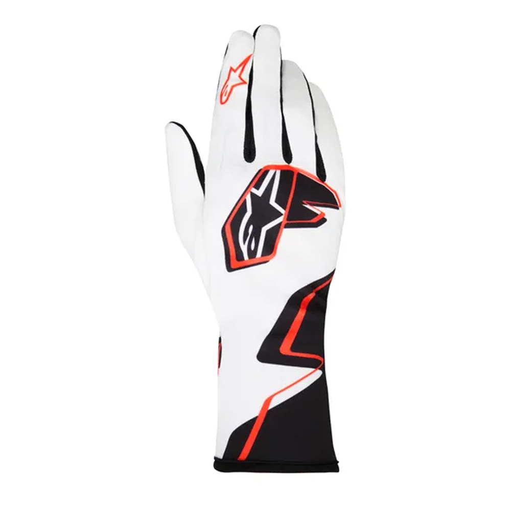 Alpinestars Tech-1 K Race V2 Graphic 1 перчатки для картинга, S, белый / черный / оранжевый