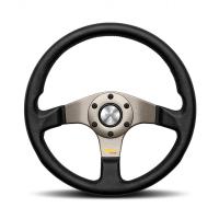 Momo Tuner руль для тюнинга (кожа), 350 мм, вылет 37 мм, серебристый