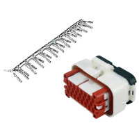 AIM разъем 23 pin + контакты (Strada MXS / MXP / MXG / MXT), красный / белый