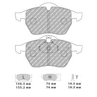 Ferodo Racing FCP1068 колодки тормозные передние, состав колодок DS Performance, черный